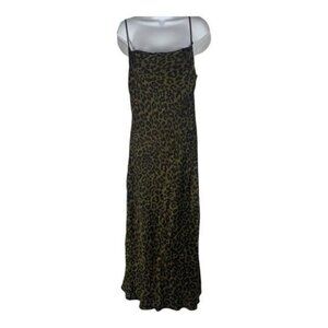 Zara Leopard Print Maxi Slip Dress Size XS Adjustable Straps